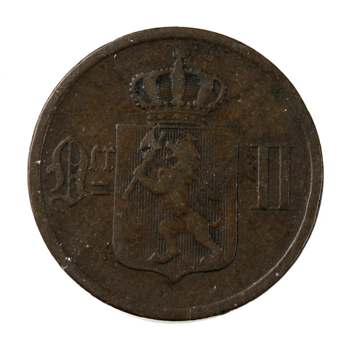 Norway 1889 2 Ore Extra Fine (EF40)
