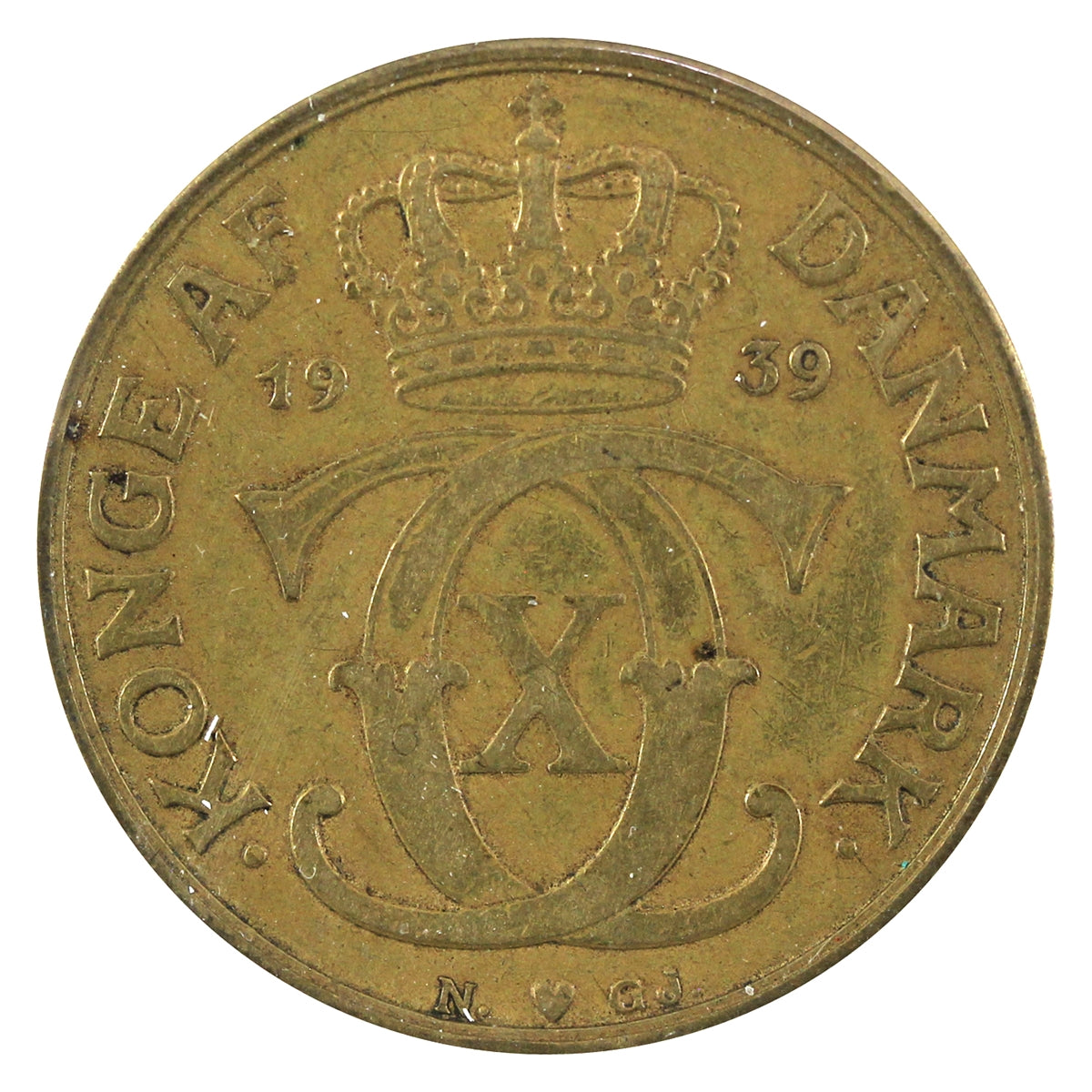 Denmark 1939N GJ 2 Kroner Extra Fine (EF40)