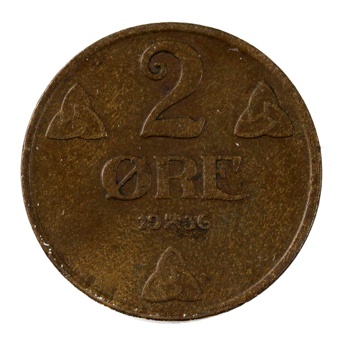 Norway 1936 2 Ore Extra Fine (EF-40)