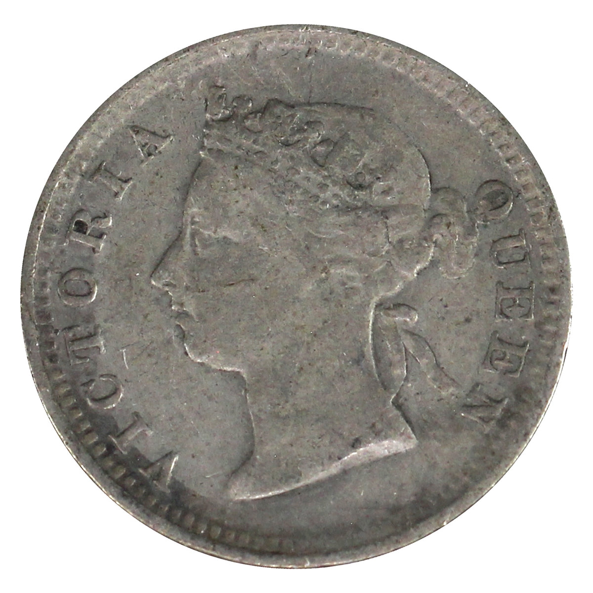 Straits Settlements 1891 5 Cents Very Fine (VF20)