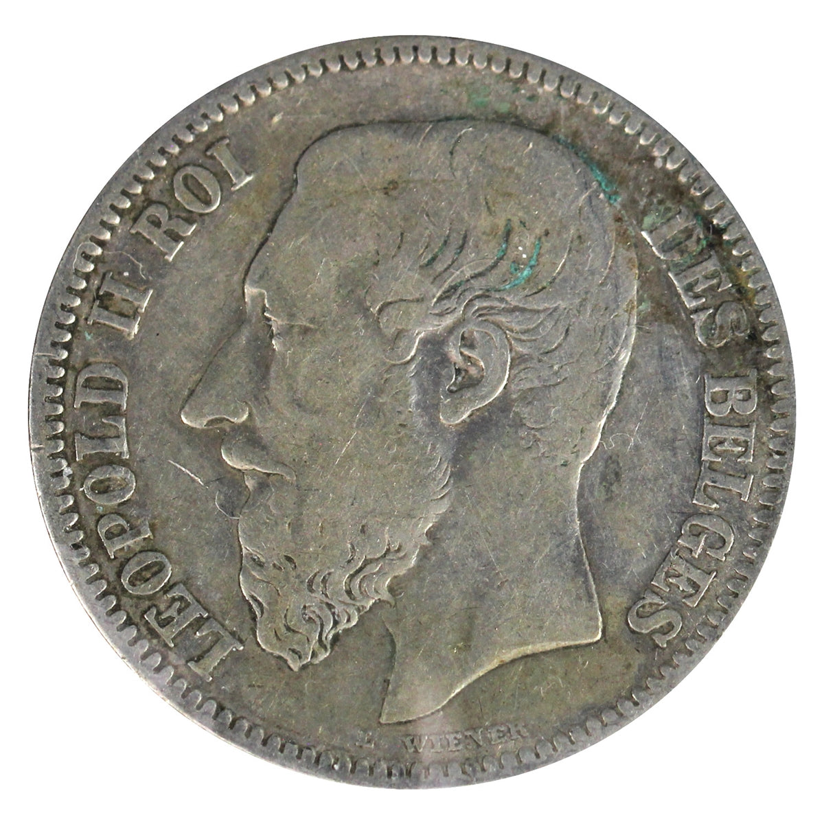 Belgium 1867 2 Francs F-VF (F15) $