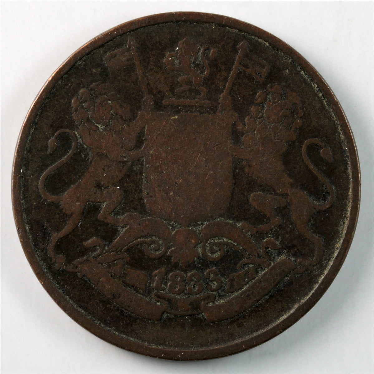 India 1833 1/4 Anna F-VF (F15) $
