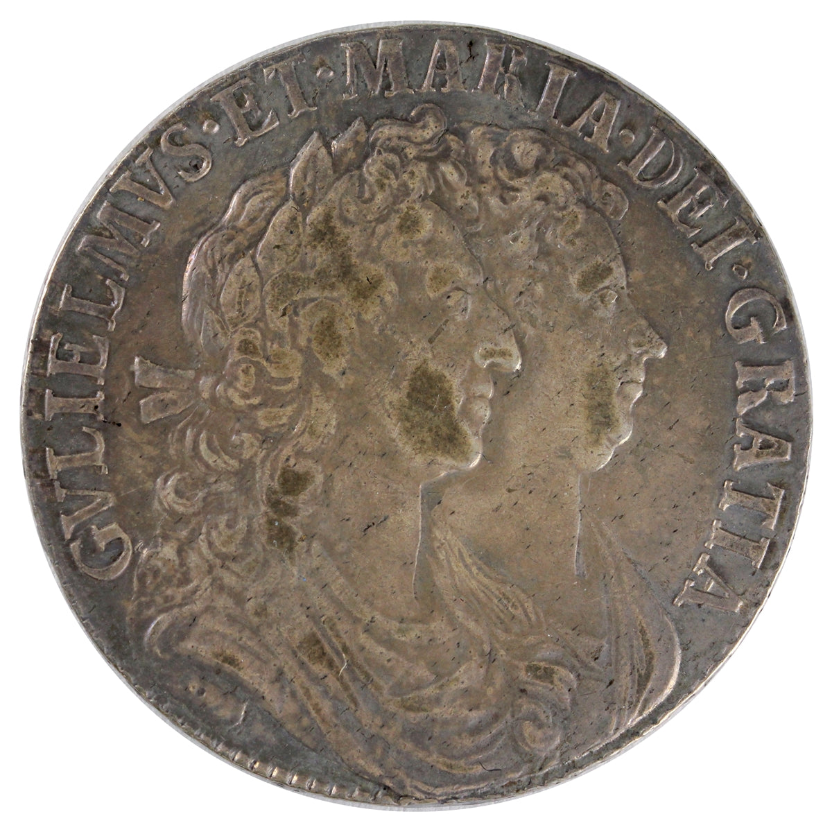 Great Britain 1689 1st Type William & Mary Half Crown VF-EF (VF30) $