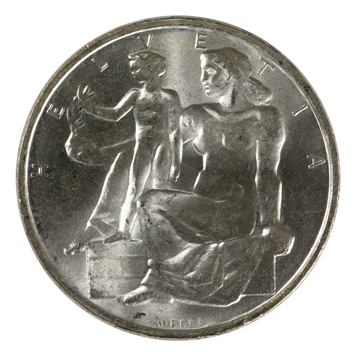 Switzerland 1948B 5 Francs Choice Brilliant Uncirculated (MS64) $