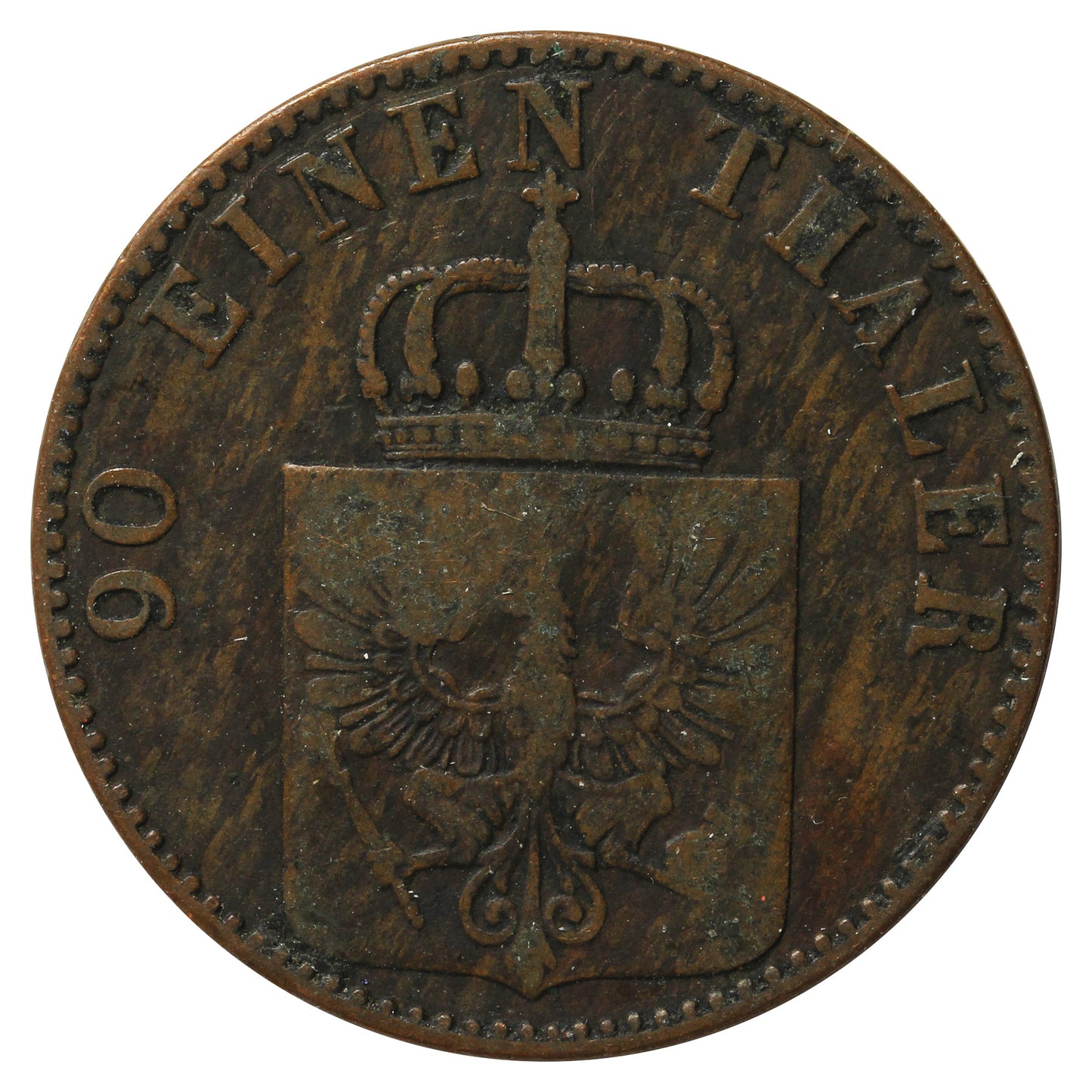 German States 1856A Prussia 4 Pfennig Almost Uncirculated (AU50)
