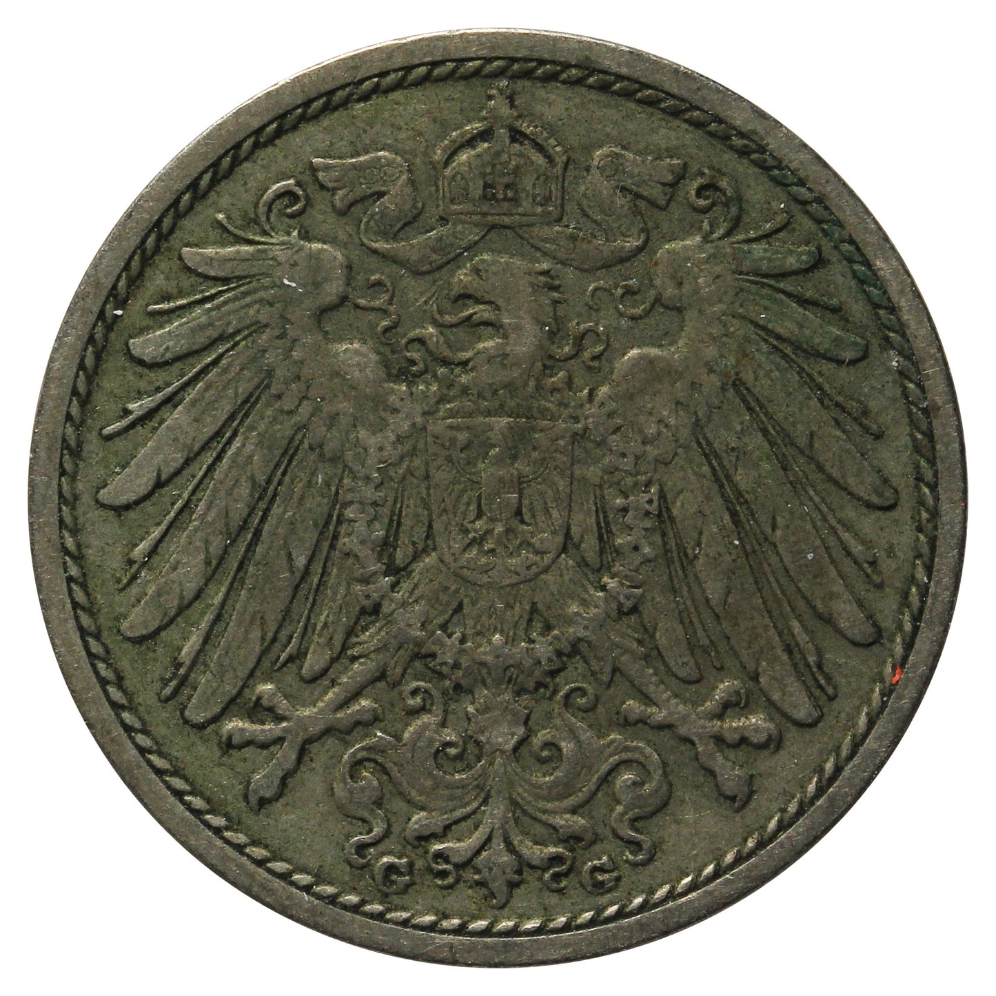 German Empire 1909G 10 Pfennig Extra Fine (EF40)