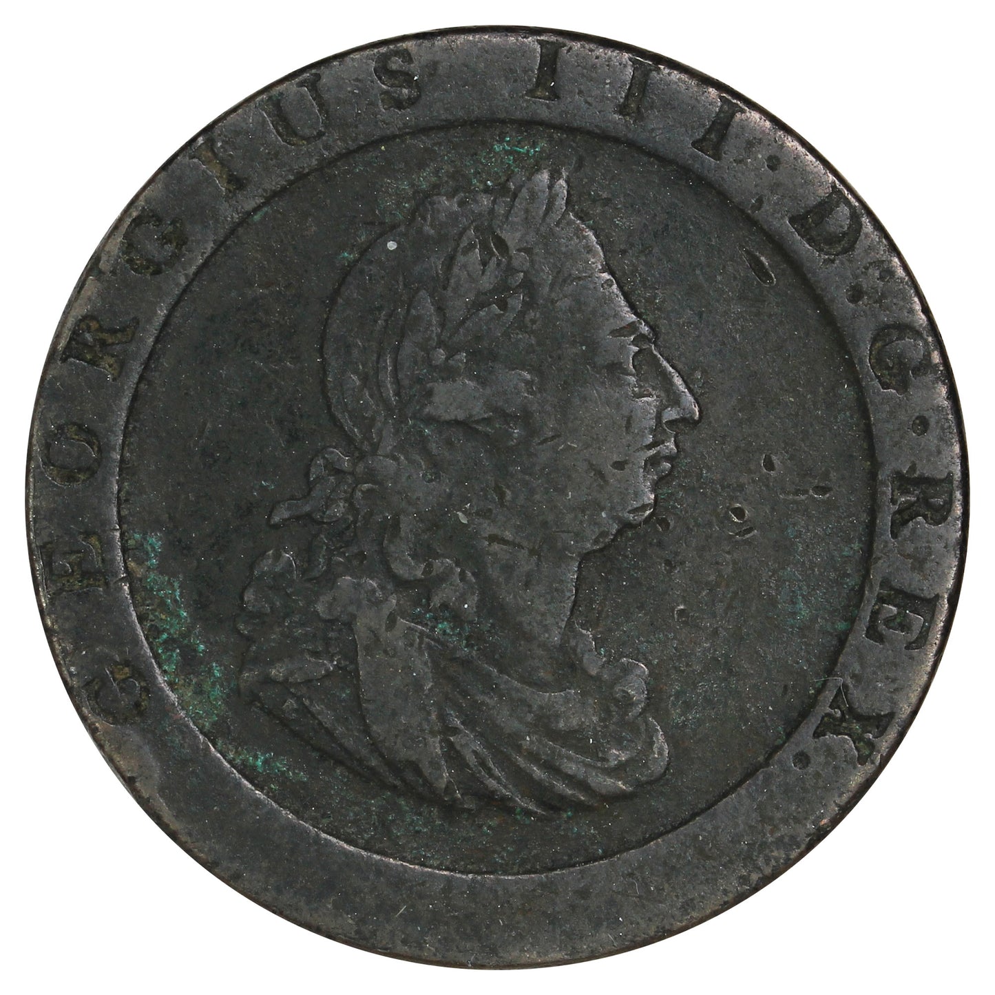 Great Britain 1797 George III Penny Fine (F12)