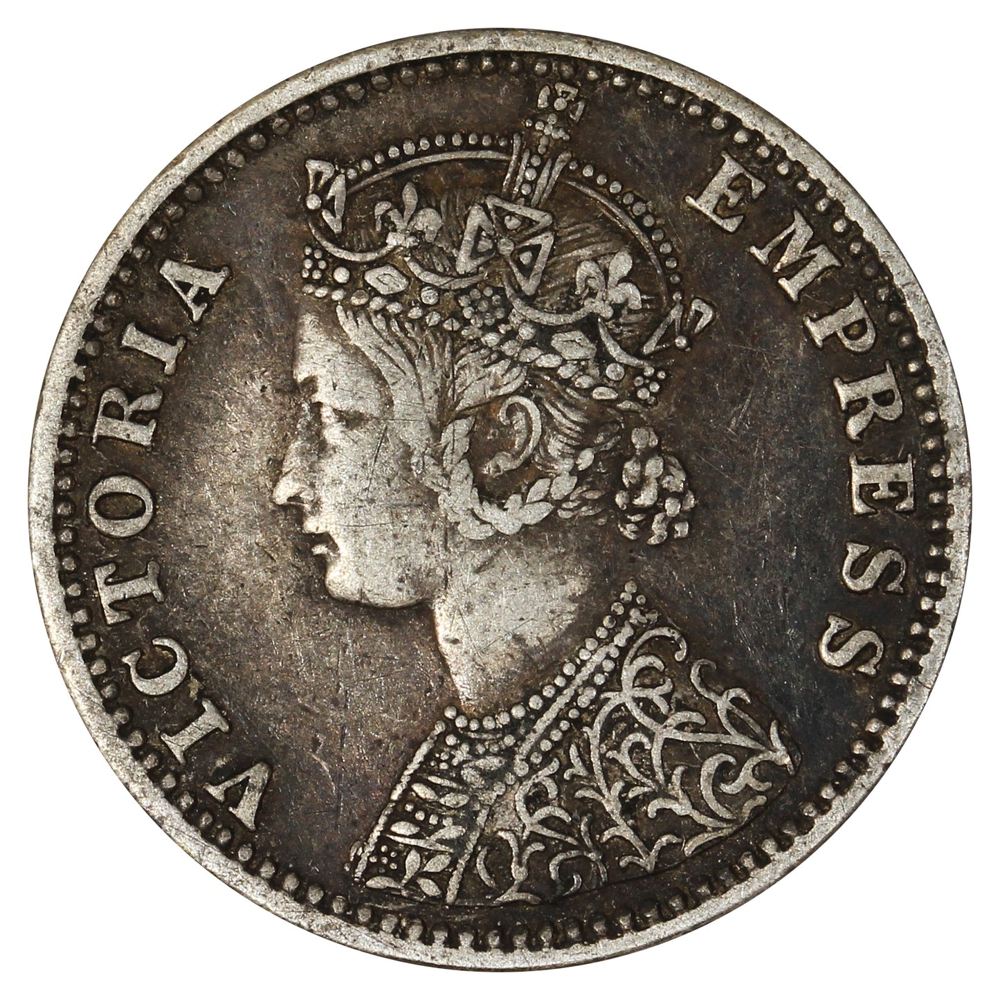 India 1887B 1/4 Rupee Very Fine (VF20)