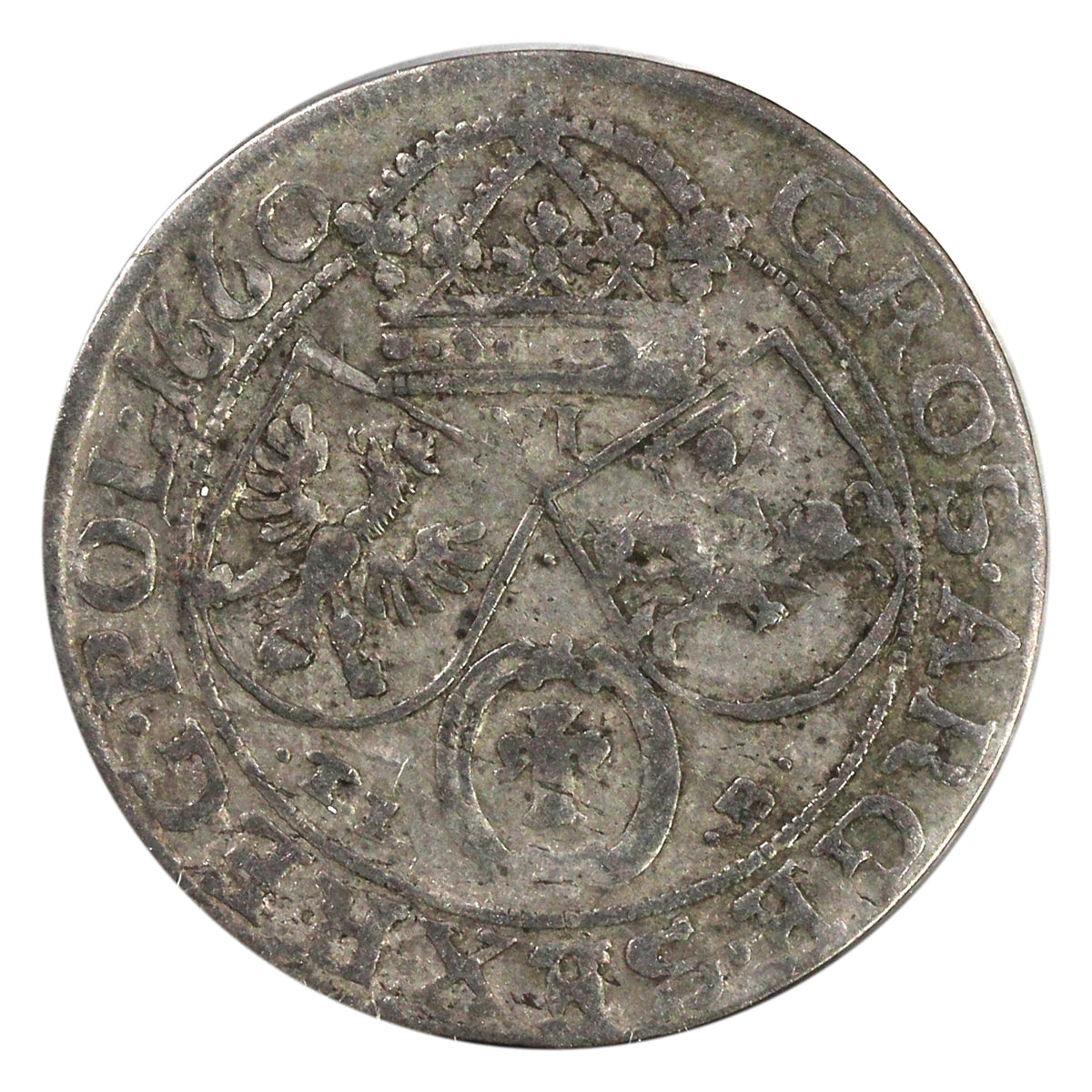 Poland 1600TLB Johann Casimir 6 Groszy VF-EF (VF30) $