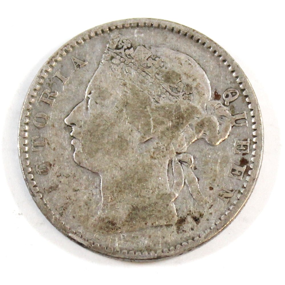 Straits Settlements 1884 Crosslet 4 10 Cents VG-F (VG10)