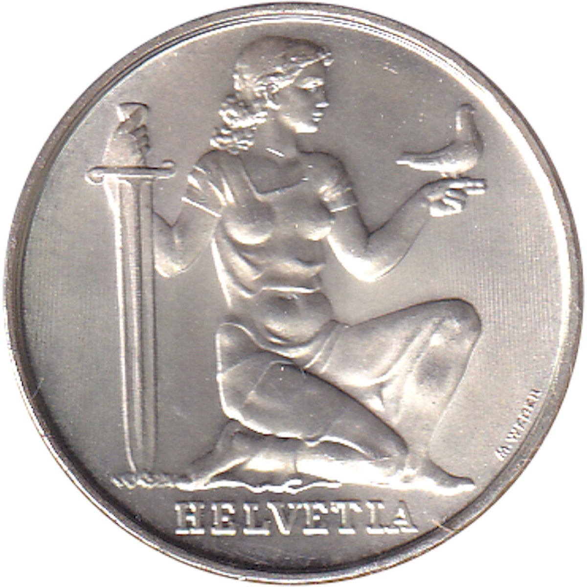 Switzerland 1936B 5 Francs Gem Brilliant Uncirculated (MS65) $