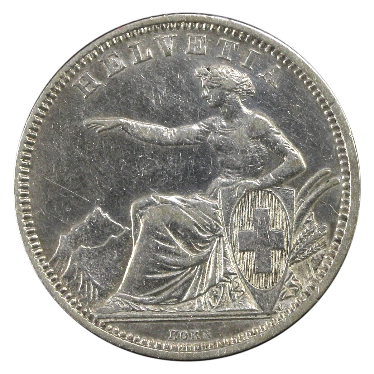 Switzerland 1861B Franc Extra Fine (EF40) $