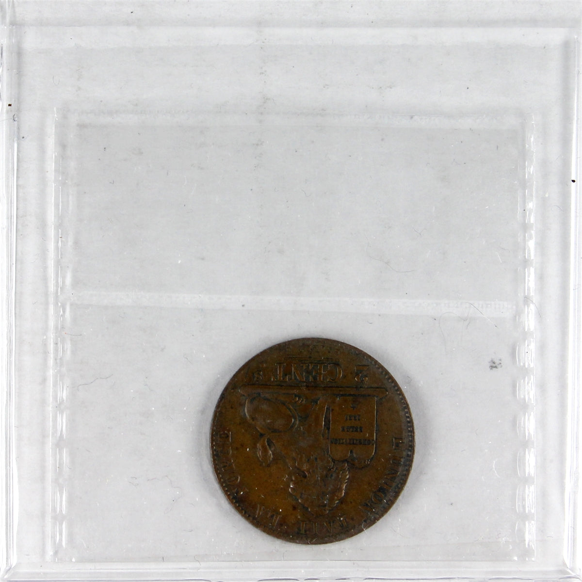 Belgium 1865 2 Centimes ICCS Certified EF40 Km# 4.2