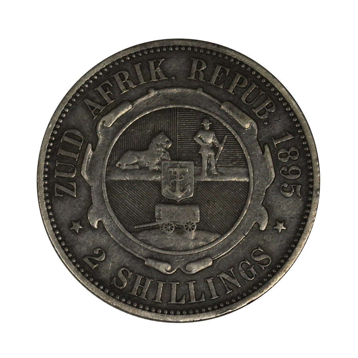 South Africa 1895 2 Shillings Very Fine (VF-20) $