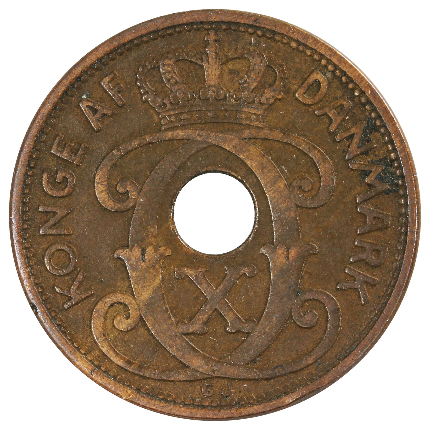 Denmark 1935 NGJ 5 Ore VF-EF (VF30)