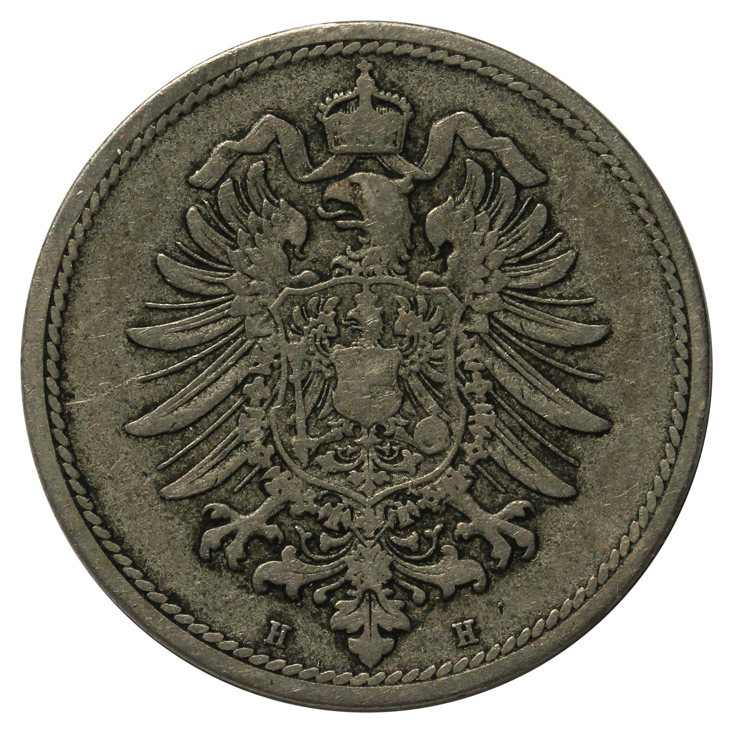 German Empire 1875H 10 Pfennig Very Fine (VF20)