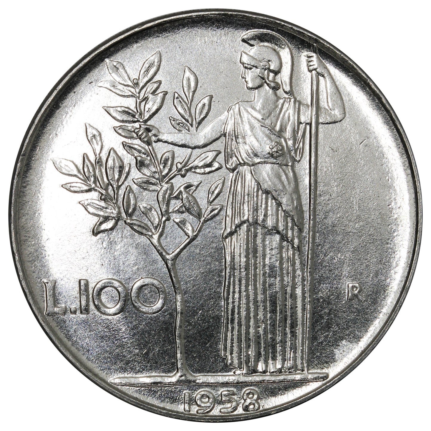 Italy 1958R 100 Lire Brilliant Uncirculated (MS-63)
