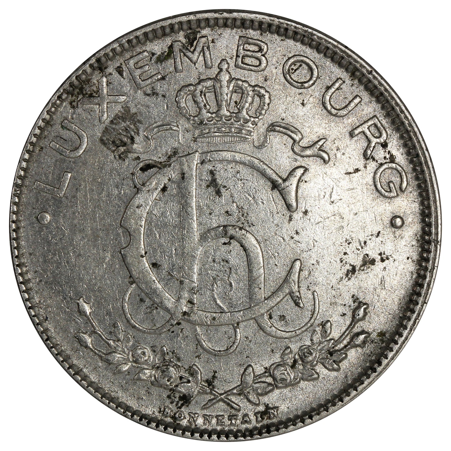 Luxembourg 1924 2 Francs Extra Fine (EF40)