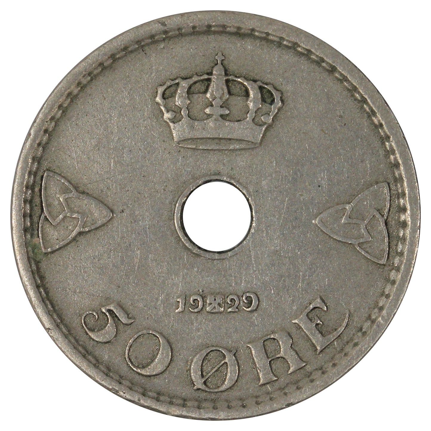 Norway 1929 50 Ore Very Fine (VF-20)