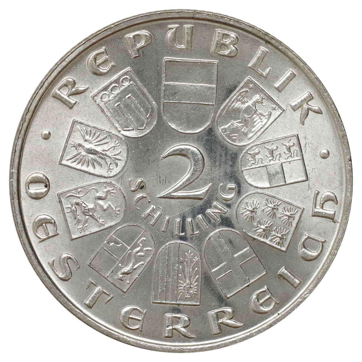 Austria 1930 2 Schillings Brilliant Uncirculated (MS63)