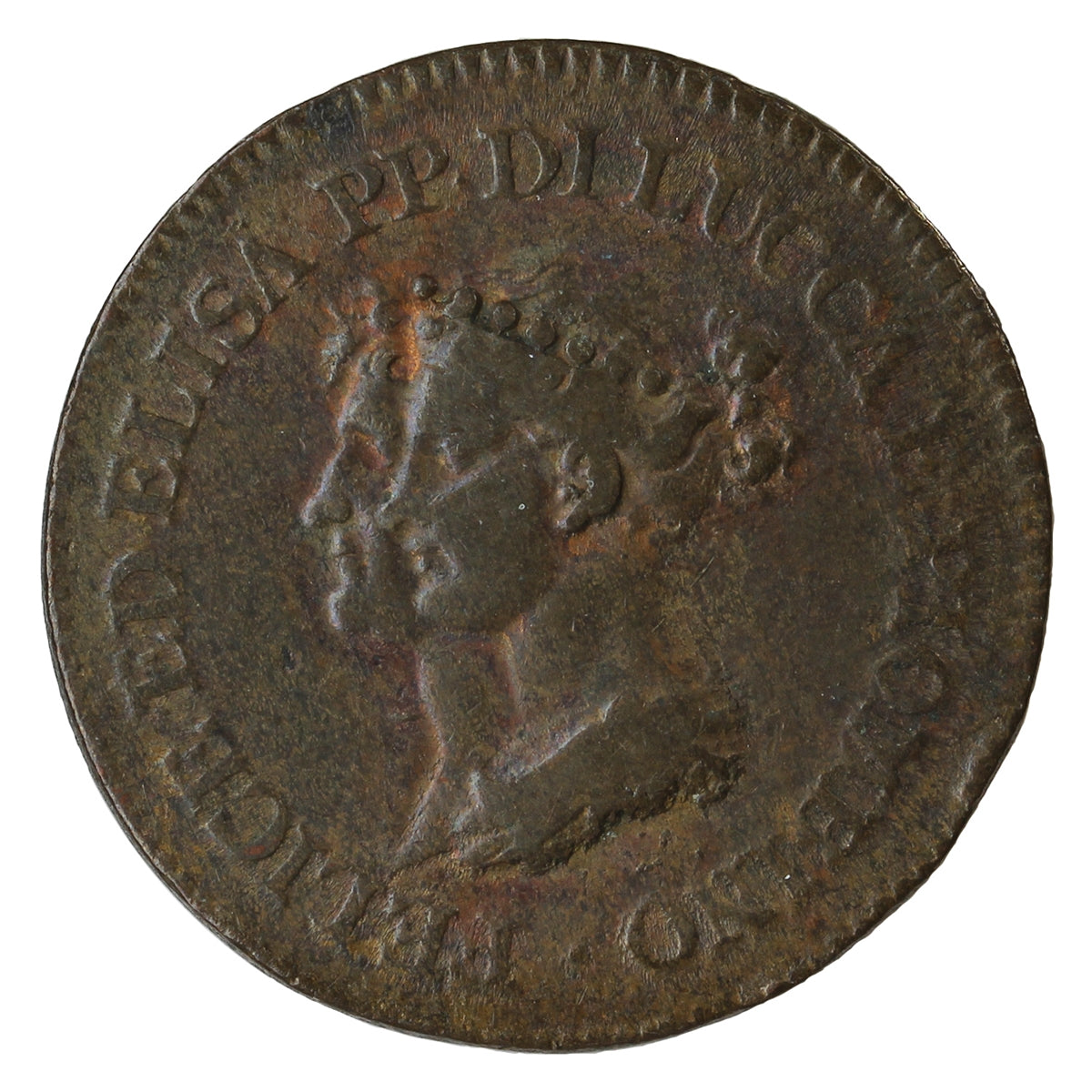 Italian States 1806 Republic of Lucca 3 Centesimi VF-EF (VF-30) $