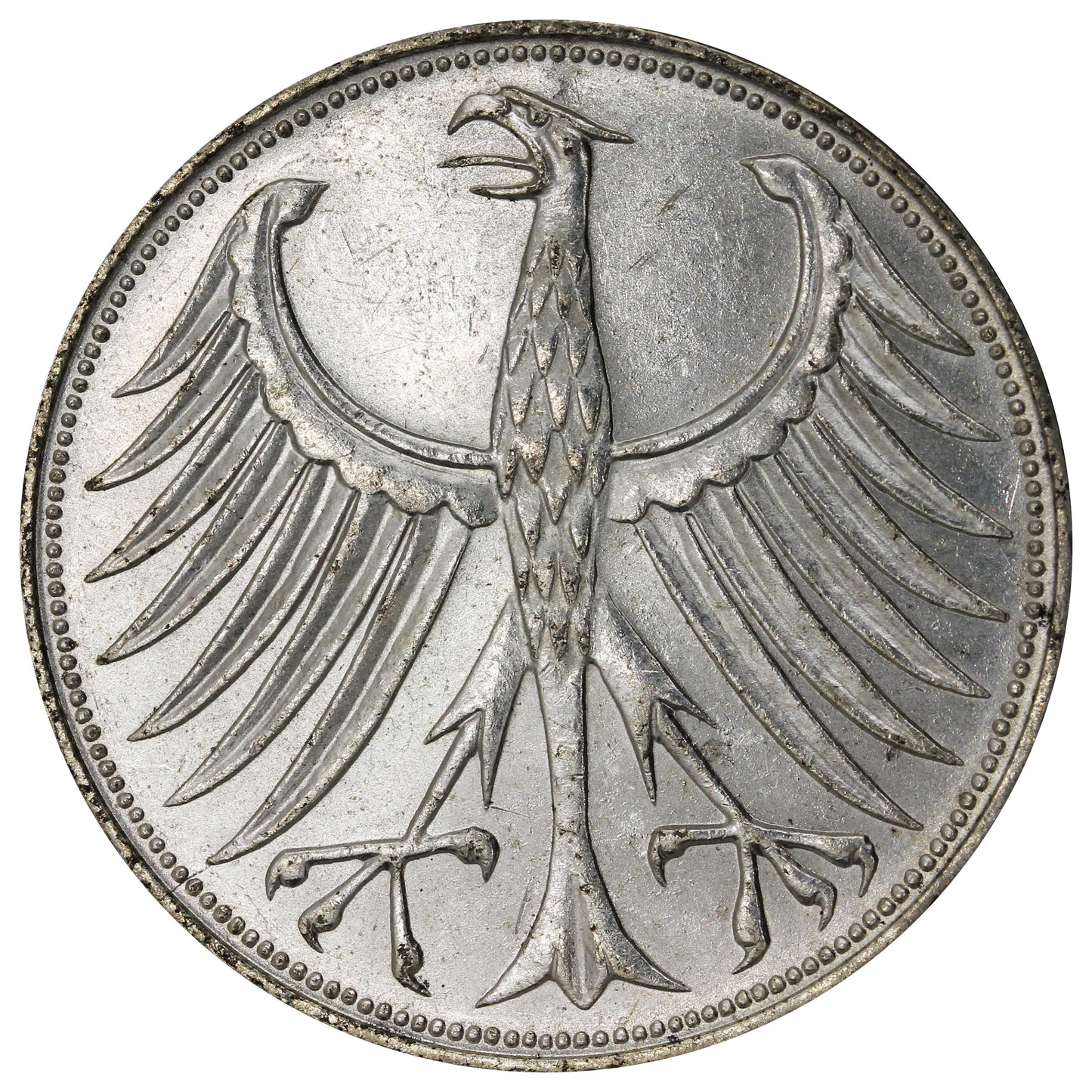 Germany 1967D 5 Marks Almost Uncirculated (AU50)