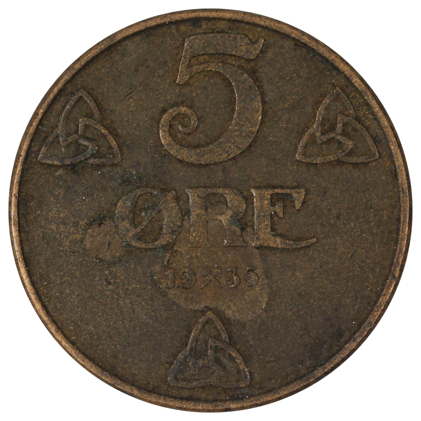 Norway 1935 5 Ore VF-EF (VF-30)