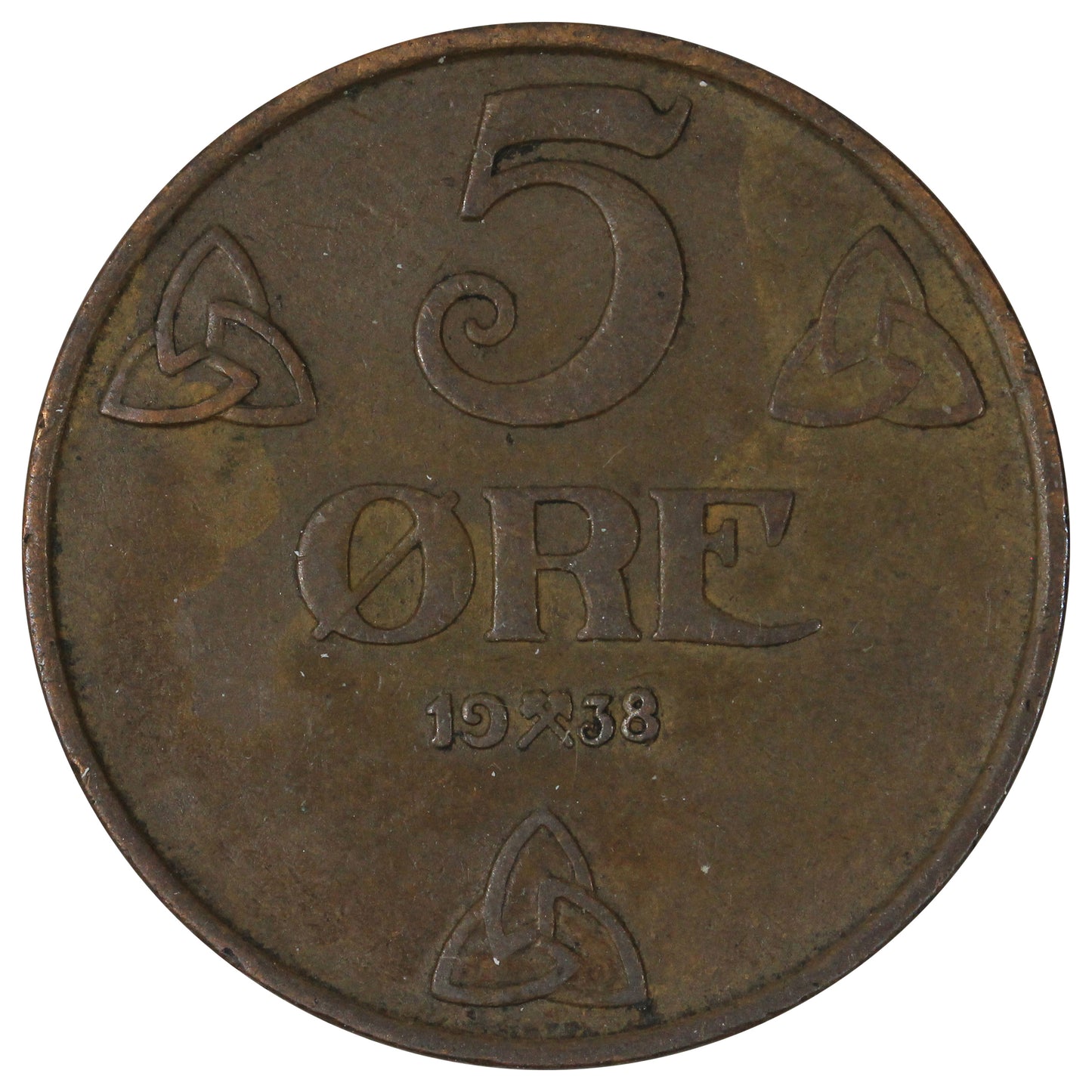Norway 1938 5 Ore Extra Fine (EF-40)