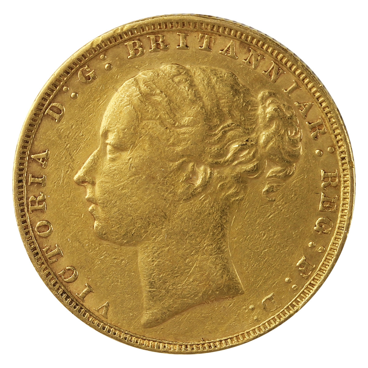 Great Britain 1880 Without Initials Gold Sovereign VF-EF (VF30)