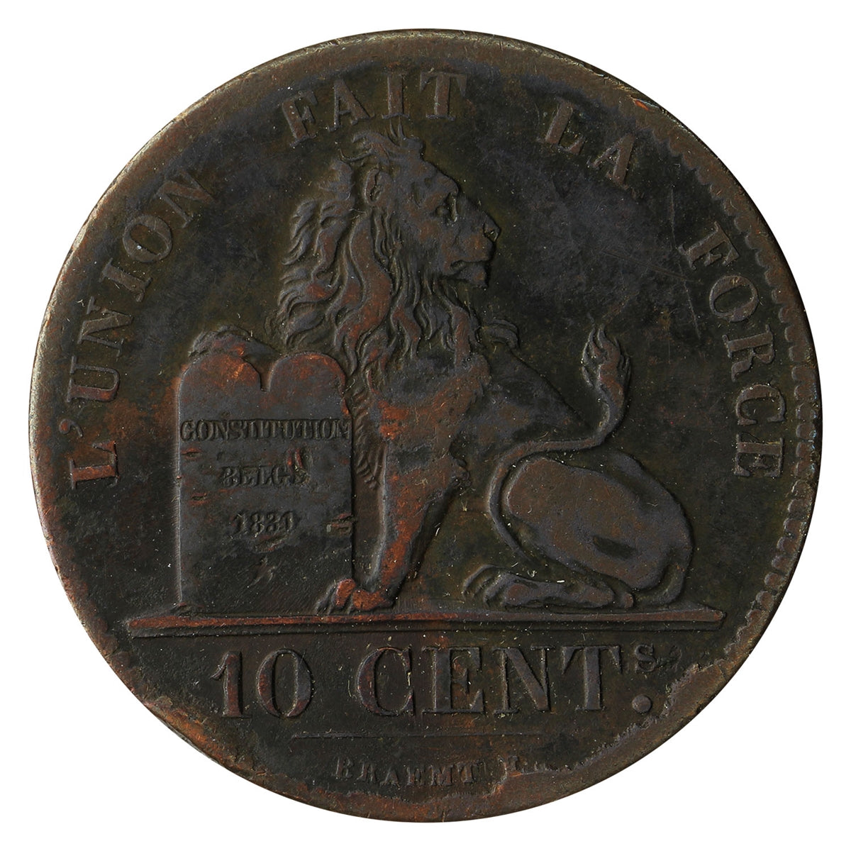 Belgium 1832 10 Centimes VF-EF (VF30) $