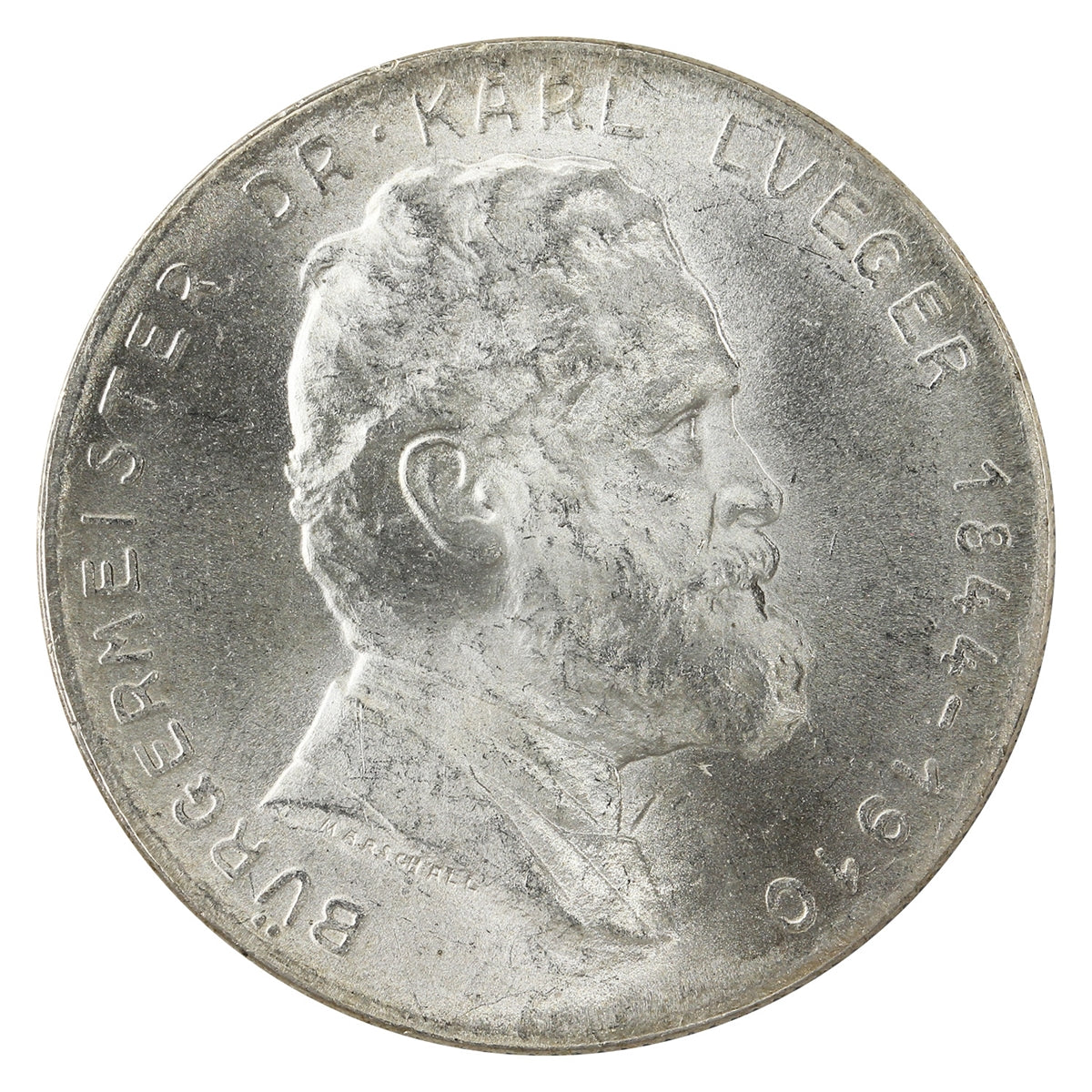 Austria 1935 Karl Lueger 2 Schillings Choice Brilliant Uncirculated (MS64)