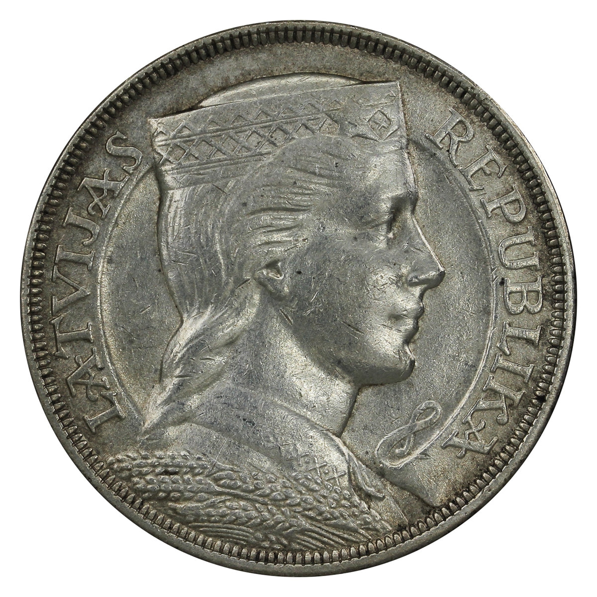 Latvia 1929 5 Lati Extra Fine (EF40) $ (L)