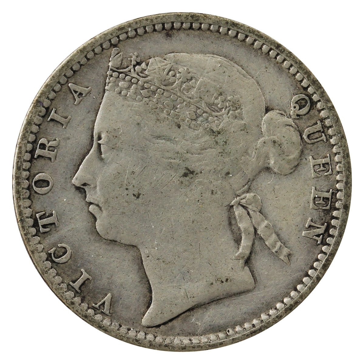 Straits Settlements 1886 10 cents Fine (F12)
