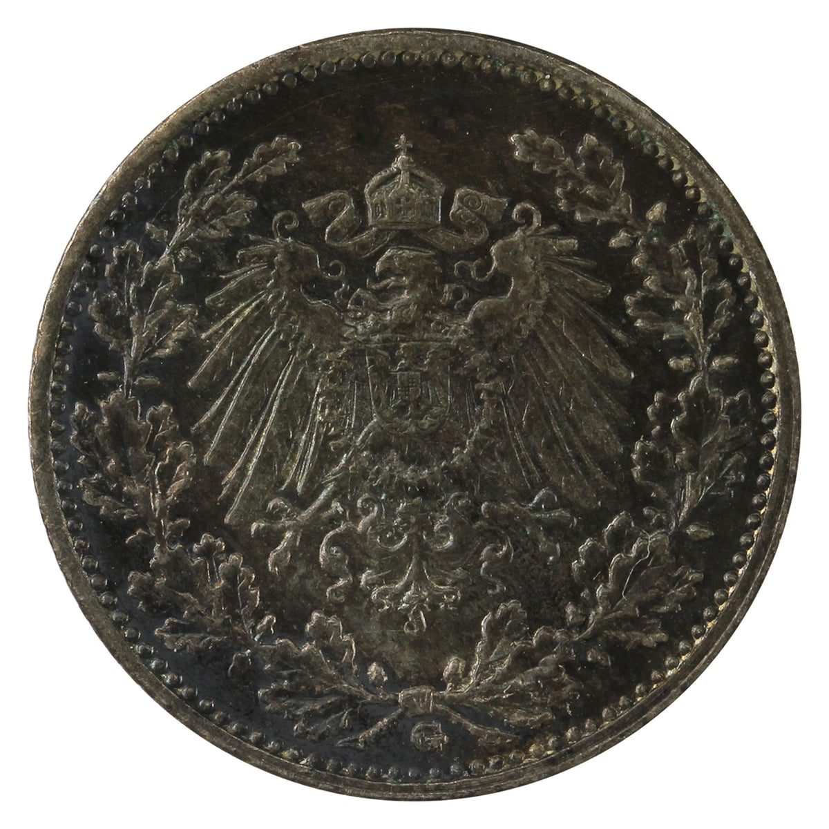 German Empire 1917G 1/2 Mark Almost Uncirculated (AU50) $