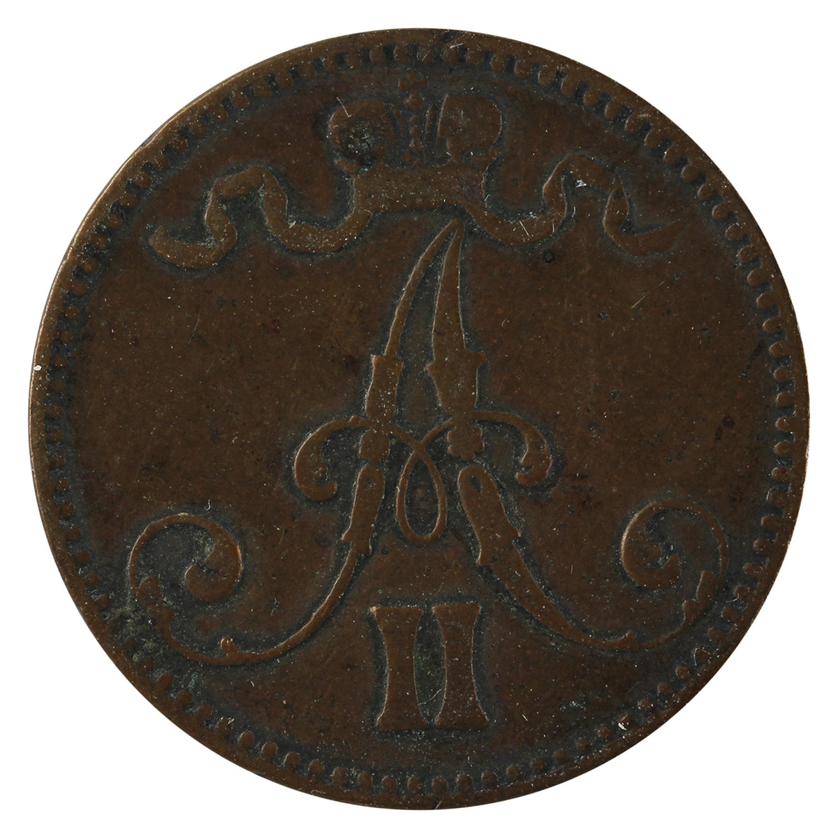Finland 1867 5 Pennia Very Fine (VF20)