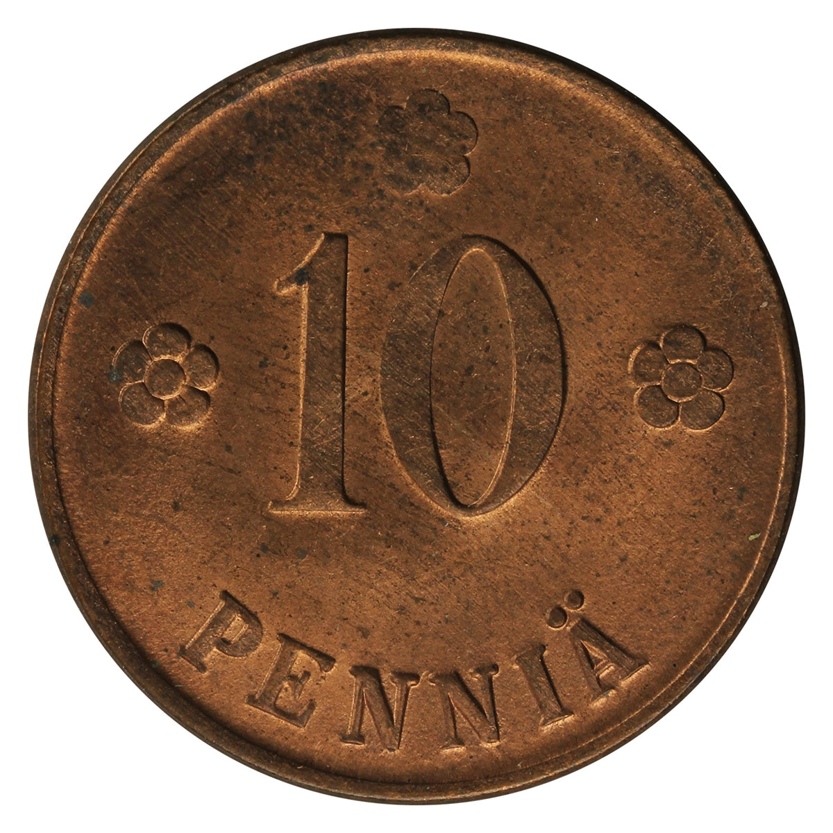 Finland 1922 10 Pennia Brilliant Uncirculated (MS63)