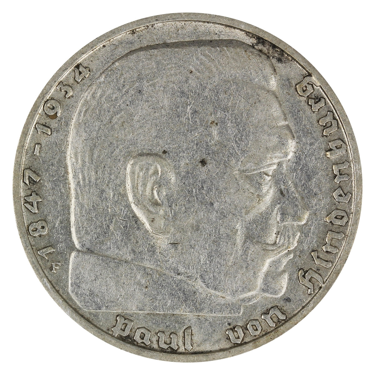 German Third Reich 1937F 2 Marks VF-EF (VF30)