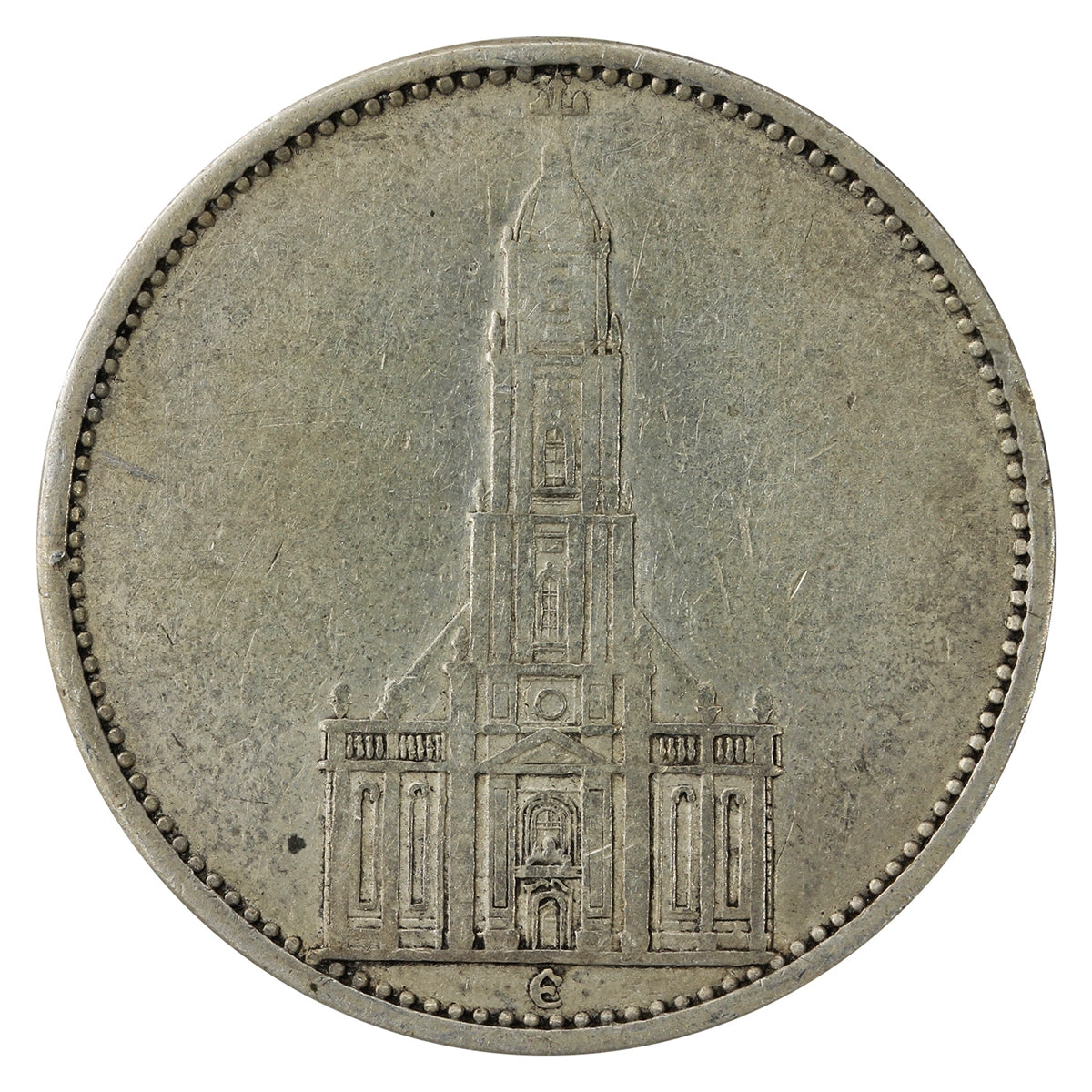 German Third Reich 1935E Potsdam 5 Mark Fine (F12)