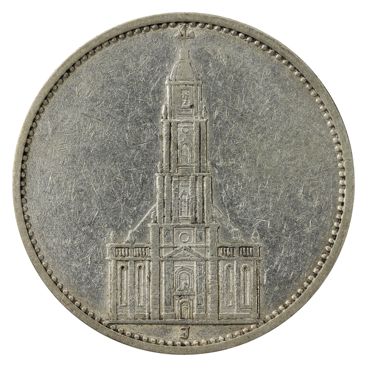 German Third Reich 1935J Potsdam 5 Marks Very Fine (VF20)