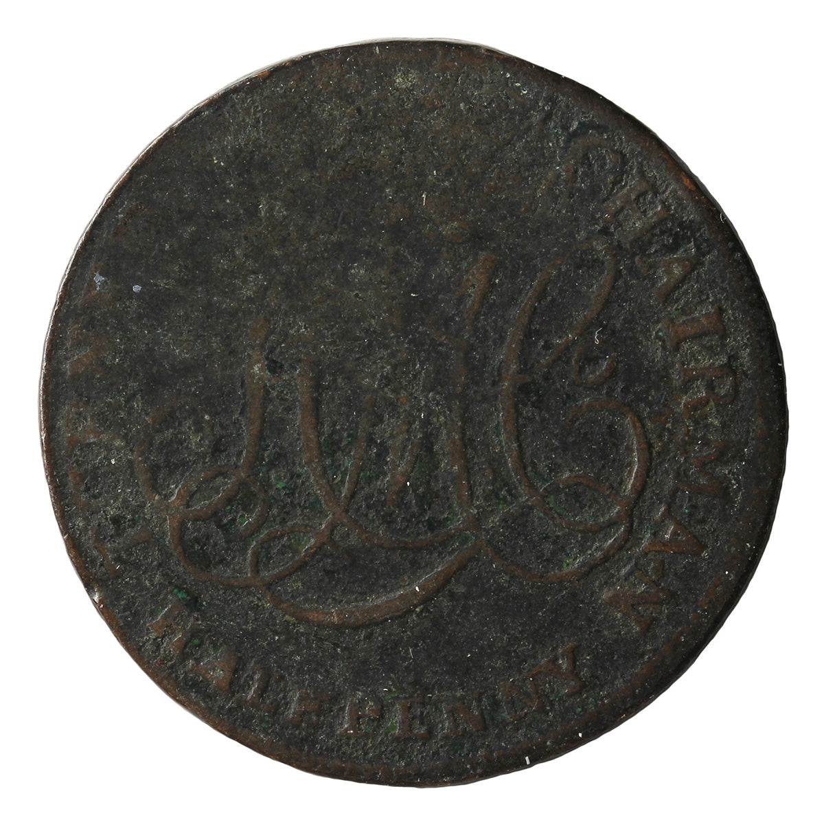 Ireland 1792 Dublin - Turner Camac Chairman 1/2 Penny Token VG-F (VG10)