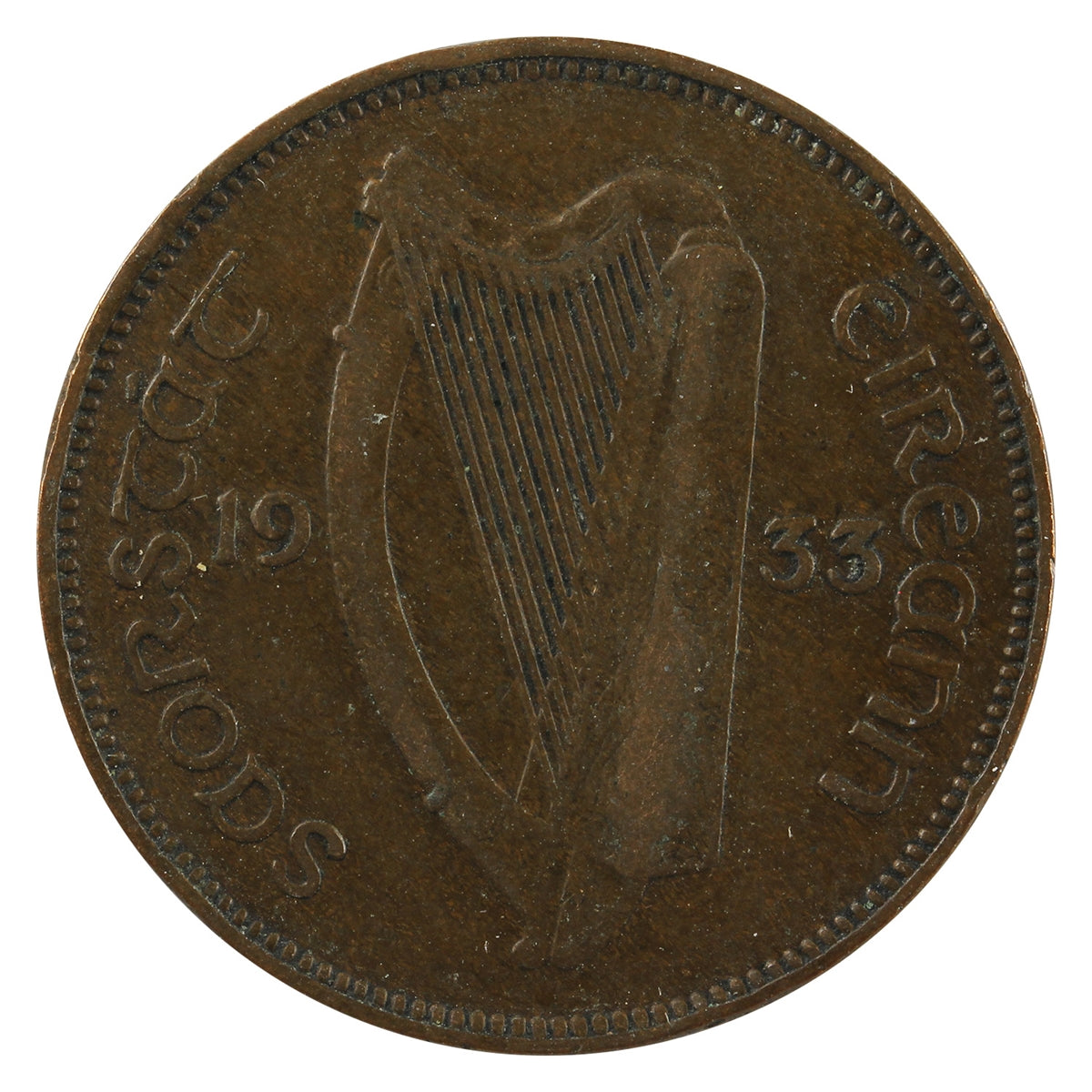 Ireland 1933 1/2 Penny Very Fine (VF-20)
