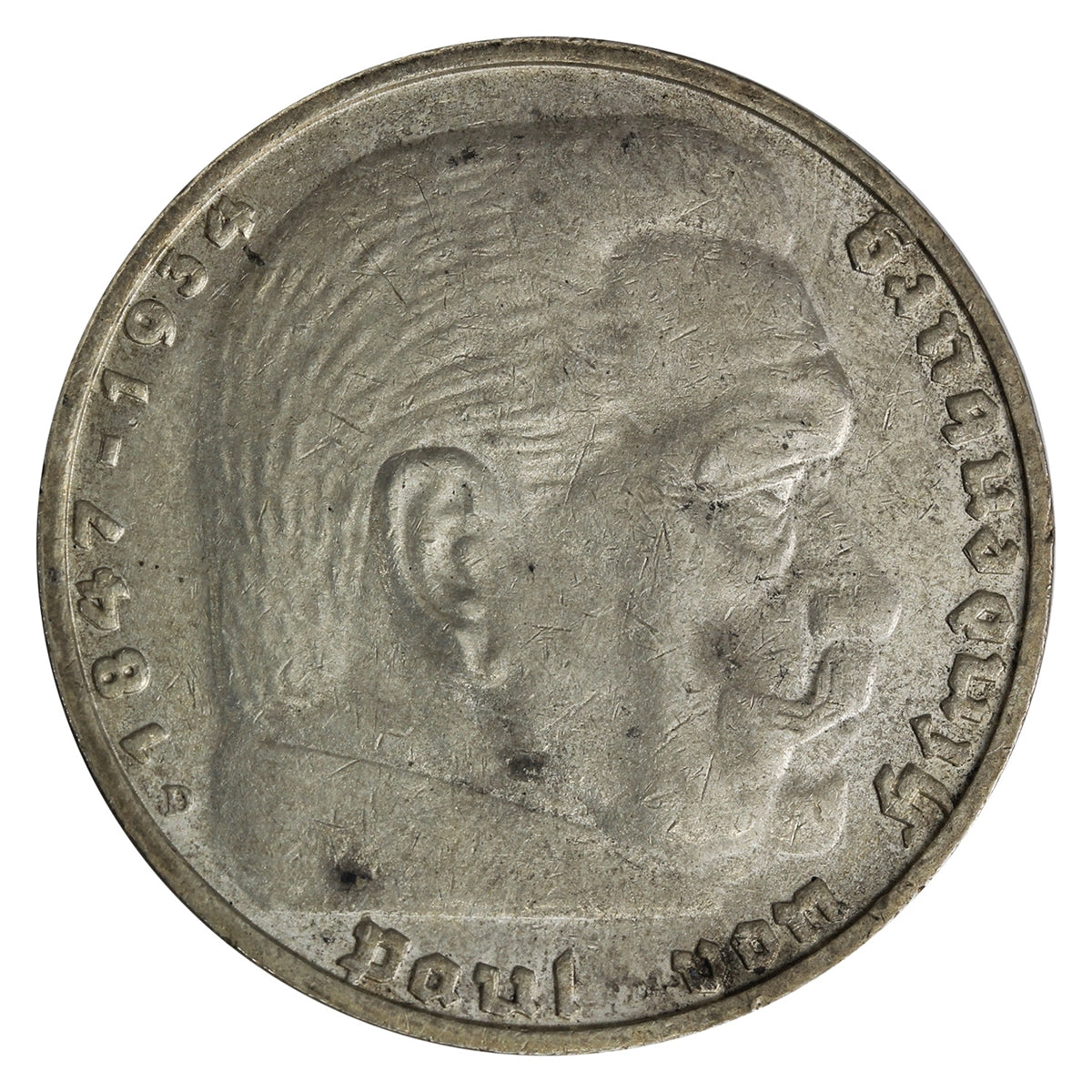 German Third Reich 1938D 5 Marks VF-EF (VF30)