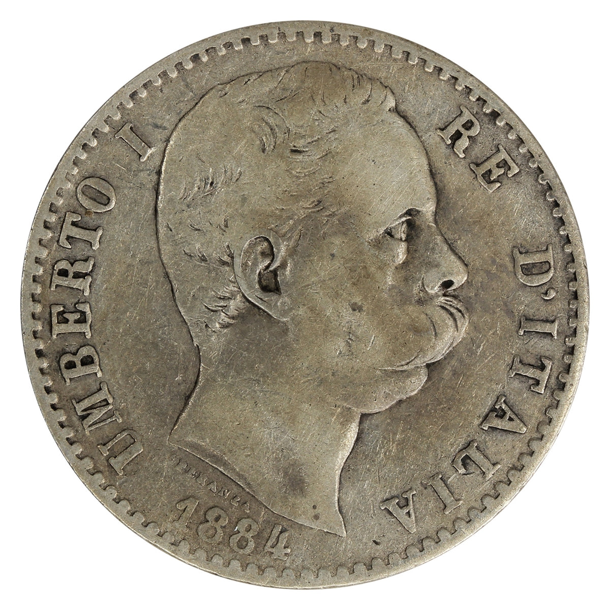 Italy 1884R 2 Lire Fine (F12)