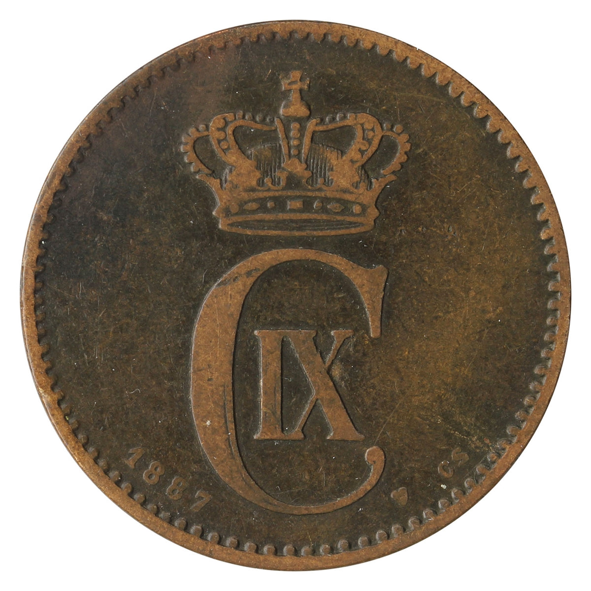 Denmark 1887CS 2 Ore VF-EF (VF30) $