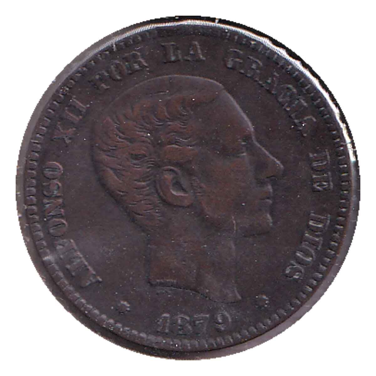 Spain 1890OM 10 Centimos Extra Fine (EF40) $