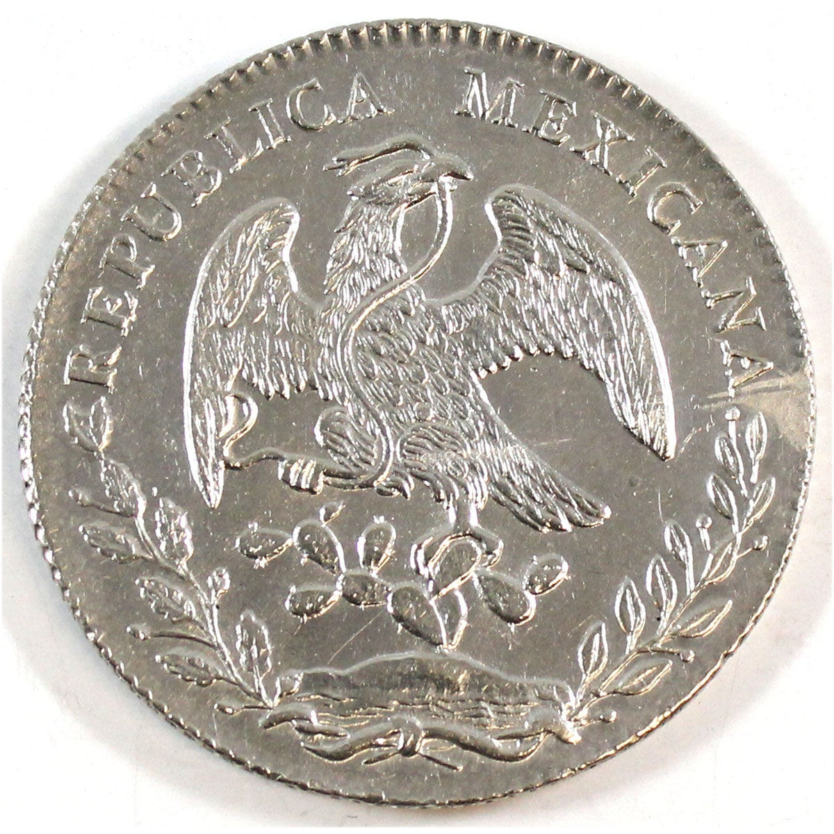 Mexico 1875GOFR Circle with Dot on Eagle 8 Reales Brilliant Uncirculated (MS63)
