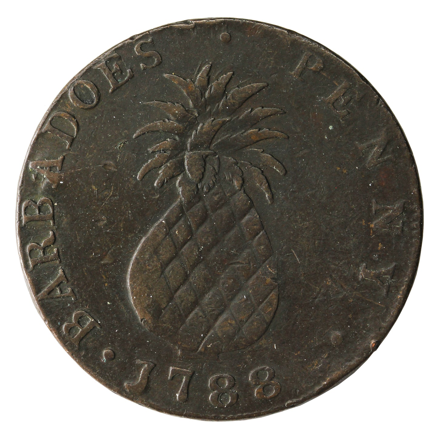 Barbados 1788 Penny VF-EF (VF30) $