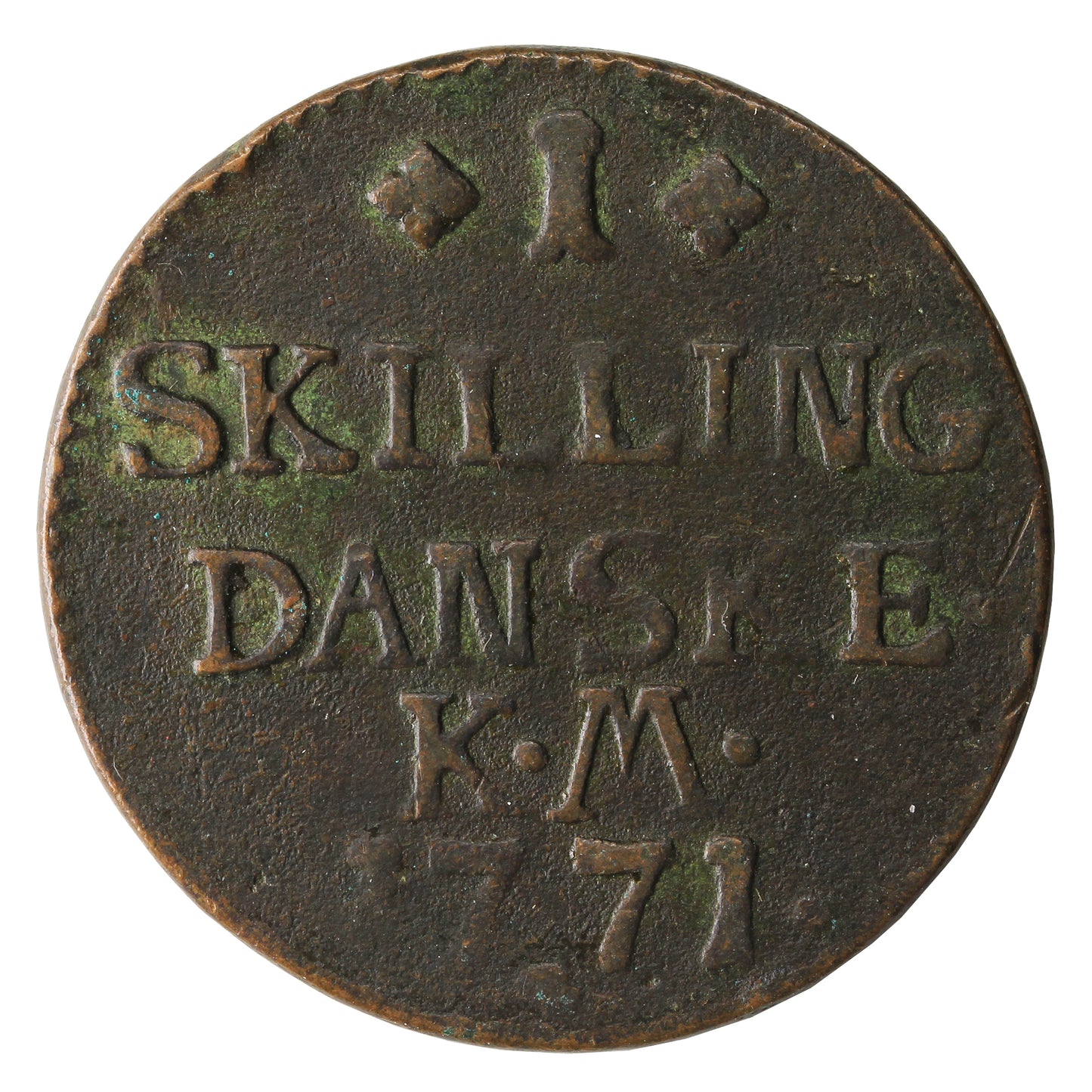 Denmark 1771 1 Skilling Very Fine (VF20) $