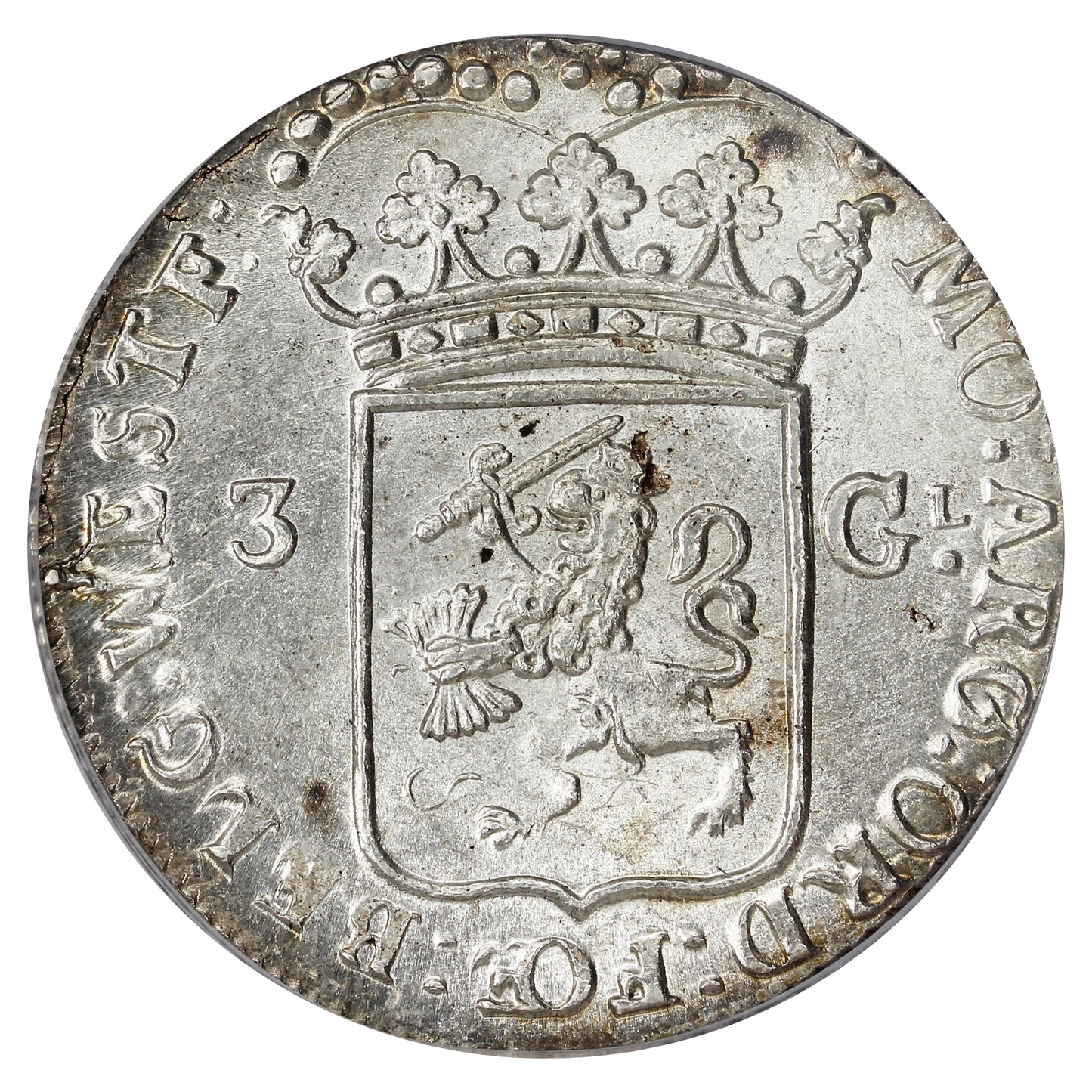 Netherlands 1794 West Friesland 3 Gulden ICG Certified MS64