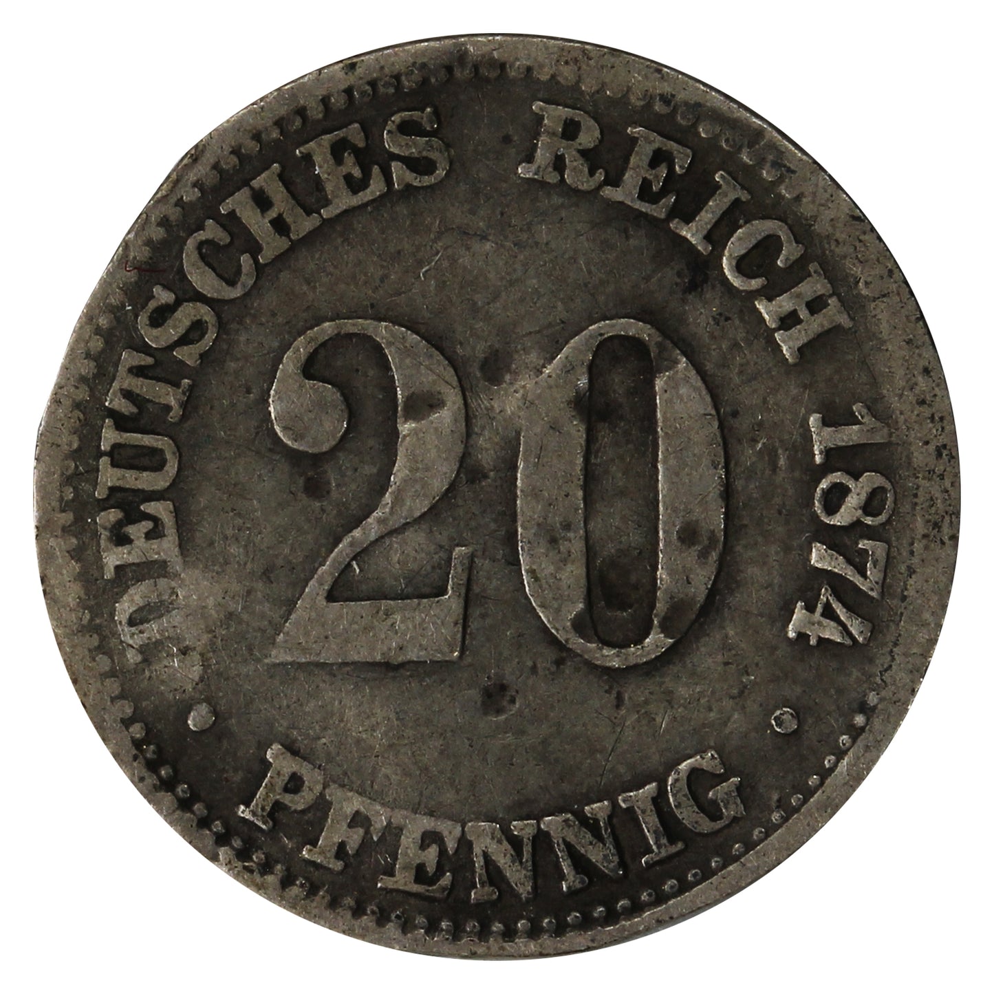 German Empire 1874G 20 Pfennig G-VG (G6)